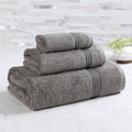 Superior Egyptian Cotton 3-Piece Towel Set, Assorted Towels for Home Bathroom, Master, Guest Bath, Decor Essentials, Includes 1 Bath, 1 Hand, 1 Face Towel/Washcloth, Quick Dry, Absorbent, Charcoal