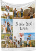 Ships Next Day, Custom Blanket with Picture and Text - Printed in USA, Personalized Photo Blanket with Text (Sherpa 60x80)