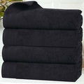 Superior Honeycomb Cotton Medium Weight Towels, for Guest Bath, Master Bathroom, Shower, Quick Dry, Adults, Home Essentials, Textured Waffle Border, Towel Set, Bath Towels, Set of 4, Black