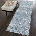 vivorug Runner Rug 2'x7' Machine Washable Non-Slip Runners for Hallways Kitchen Entryway Laundry Room Vintage Medallion Carpet Hallway Runner Blue