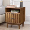 Fluted Nightstand with 2 Drawers, 19