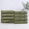 Superior Egyptian Cotton Hand Towel Set, Small Towels for Home Bathroom, Master, Guest Bath, Decor Essentials, Quick Dry, Absorbent, Kitchen, Spa, Hotel, Resort, Adult, Kids, Set of 8, Forest Green
