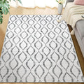 WITSHOCK 6x9 Grey Living Room Rug - Boho Soft Modern Geometric Low Pile Print Pattern Rug for Bedroom Dining Room, Large Thin Indoor Carpet for Nursery Playroom Decor, Kid & Pet Friendly