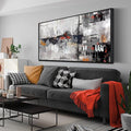 Abstract Wall Art for Living Room - Large Framed Wall Art - Black and White Pictures for Wall Ready to Hang Size 29