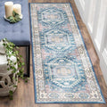 vivorug Blue Runner Rug 2'x7' Vintage Washable Non-Slip Runners for Hallways Kitchen Entryway Laundry Room Carpet Hallway Runner