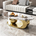 Modern Oval Marble Coffee Table, 51.2