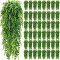 Geosar 56 Pcs Artificial Hanging Plants 32 Inch Hanging Boston Ferns Plastic Fake Plants for Wall Room Garden Wedding Garland Indoor Outdoor Decoration, No Basket