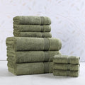 Superior Egyptian Cotton 9-Piece Towel Set, Assorted Towels, Home Bathroom, Master, Guest Bath, Decor Essentials, Includes 3 Bath, 3 Hand, 3 Face Towels/Washcloths, Quick Dry, Absorbent, Forest Green
