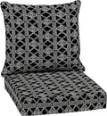 Arden Outdoor Deep Seat Cushion Set, 24 in x 24 in, Weather-Proof, Rain-Proof, Fade Resistant Patio Cushion for Chair, Sofa, and Couch Black Global Stripe