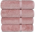 Chakir Turkish Linens 100% Cotton Premium Turkish Towels for Bathroom | 27'' x 54'' (4-Piece Bath Towels - Pink)