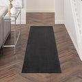 Nourison Home Essentials Solid Contemporary Black 2'x10' Runner Rug , 2'2