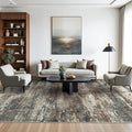 GENIMO Rugs for Bedroom-Washable 6x9 Area Rugs Lightweight Low Pile, Abstract Printed Non-Slip Carpet for Living Room, Playroom, Dining Room, Office, Mystic Forest