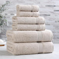 Superior Egyptian Cotton 6-Piece Towel Set, Assorted Towels for Home Bathroom, Master, Guest Bath, Decor Essentials, Includes 2 Bath, 2 Hand, 2 Face Towels/Washcloths, Quick Dry, Absorbent, Stone