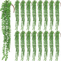 16 Pcs Artificial Succulents Bulk Hanging Plants 24 Inches Large Fake String of Pearls Faux Plants Wall Greenery Decor for Garden Indoor Outdoor Decoration (Fresh Style)