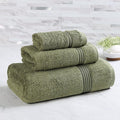 Superior Egyptian Cotton 3-Piece Towel Set, Assorted Towels, Home Bathroom, Master, Guest Bath, Decor Essentials, Includes 1 Bath, 1 Hand, 1 Face Towel/Washcloth, Quick Dry, Absorbent, Forest Green
