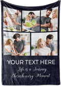 Ships Next Day, Custom Blanket with Picture and Text - Printed in USA, Personalized Photo Blanket with Text (Fleece 96x120)