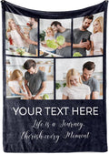 Ships Next Day, Custom Blanket with Picture and Text - Printed in USA, Personalized Photo Blanket with Text (Sherpa 60x80)
