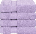 American Soft Linen Salem Washcloth Sets, 4 Piece Luxury 600 GSM 100% Cotton Washcloths for Bathroom, 13x13 inches Washrags Premium Quality Hand Face Towels, Lilac