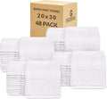 GOLD TEXTILES White Bath Mat Towels 20 x 30 Inches (48 Pack)