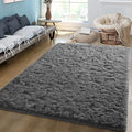 5x8 Grey Fluffy Area Rugs for Bedroom, Soft Indoor Plush Rug for Living Room, Large Furry Fuzzy Shag Floor Carpet for Kids Nursery Boys Room Dorm Classroom Home Office Decor Mat