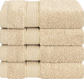 American Soft Linen Salem Washcloth Sets, 4 Piece Luxury 600 GSM 100% Cotton Washcloths for Bathroom, 13x13 inches Washrags Premium Quality Hand Face Towels, Beige