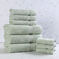 Superior Egyptian Cotton 9-Piece Towel Set, Assorted Towels for Home Bathroom, Guest Bath Decor Essentials, Includes 3 Bath, 3 Hand, 3 Face Towels/Washcloths, Quick Dry, Absorbent - Sage