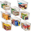 ClearSpace Modern Plastic Storage Bins with Lids Perfect Kitchen Organization or Pantry Fridge Organizer, 8 Pack, Transparent, Rectangular, 12.5
