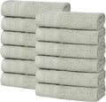 Superior Honeycomb Cotton Medium Weight Towels, for Guest Bath, Master Bathroom, Shower, Quick Dry, Adults, Home Essentials, Textured Waffle Border, Assorted Towel Set, 12 Piece Face Towel Set, Sage