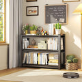 Tall Bookshelf with Open Shelves, Metal Office Book Shelf, Adjustable Organizer Bookcase, Standing Storage Organizer Shelf for Living Room (40