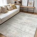 GENIMO Washable Area Rugs for Living Room Bedroom, 3X5 Modern Abstract Non Slip Rug, Low Pile Soft Contemporary Indoor Floor Carpet Cover for Dinning Room Kitchen, White/Grey