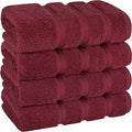 American Soft Linen Luxury Hand Towels for Bathroom, 600 GSM 100% Cotton Turkish 4 Piece Hand Towel Set, 600 GSM Hand Face Towels for Kitchen, Bordeaux Red Hand Towels