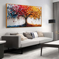 Tree of Life Poster for Office - Colorful Tree Wall Decor for Living Room - Wooden Framed Wall Art for Bedroom Size 29