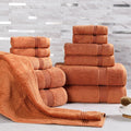 Superior Egyptian Cotton 12-Piece Towel Set, Assorted Towels for Home Bathroom, Master Bath, Decor Essentials, Includes 4 Bath, 4 Hand, 4 Face Towels/Washcloths, Quick Dry, Absorbent, Caramel Brown