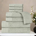 Superior Honeycomb Cotton Medium Weight Towels, for Guest Bath, Master Bathroom, Shower, Quick Dry, Adults, Home Essentials, Textured Waffle Border, Assorted Towel Set, 8 Piece Towel Set, Sage