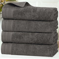 Superior Honeycomb Cotton Medium Weight Towels, for Guest Bath, Master Bathroom, Shower, Quick Dry, Adults, Home Essentials, Textured Waffle Border, Towel Set, Bath Towels, Set of 4, Gunmetal