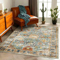 Area Rug 5'x7' Washable Vintage Traditional Floor Cover Foldable Thin Retro Kitchen Accent Indoor Distressed Non Slip Carpet for Bedroom Living Room