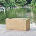 Lightweight Concrete Rectangle Planter Box,Travertine Handmade Outdoor Garden Pot with Drainage Hole & Rubber Plug,Modern Plant Container for Backyard Patio,No Assembly Needed,31.25