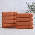 Superior Egyptian Cotton Hand Towel Set, Small Towels for Home Bathroom, Master, Guest Bath, Decor Essentials, Quick Dry, Absorbent, Kitchen, Spa, Hotel, Resort, Adult, Kids, Set of 8, Caramel Brown