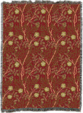 Pure Country Weavers William Morris Sweetbriar Scarlet Blanket XL - Arts & Crafts - Gift Tapestry Throw Woven from Cotton - Made in The USA (82x62)