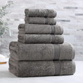 Superior Egyptian Cotton 6-Piece Towel Set, Assorted Towels for Home Bathroom, Master, Guest Bath, Decor Essentials, Includes 2 Bath, 2 Hand, 2 Face Towels/Washcloths, Quick Dry, Absorbent, Charcoal