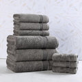Superior Egyptian Cotton 9-Piece Towel Set, Assorted Towels for Home Bathroom, Master, Guest Bath, Decor Essentials, Includes 3 Bath, 3 Hand, 3 Face Towels/Washcloths, Quick Dry, Absorbent, Charcoal