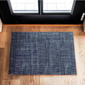 Canvas Washable Indoor Rug with Rubber Backing, Door Mat for Entryway, Kitchen, Bathroom, Non-Slip Mat, Washable Entryway Rug, Pet Friendly, Navy Blue, 20