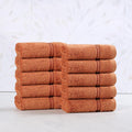 Superior Egyptian Cotton Face Towel/Washcloth Set, Small Towels for Home Bathroom, Master Bath, Decor Essentials, Quick Dry, Absorbent, Spa, Hotel, Resort, Adult, Kids, Set of 10, Caramel Brown