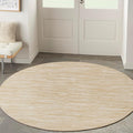 Nourison Home Essentials Indoor/Outdoor Ivory Gold 4' x Round Area Rug, Easy Cleaning, Non Shedding, Bed Room, Living Room, Dining Room, Backyard, Deck, Patio (4 Round)