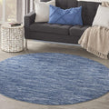 Nourison Home Essentials 6' x Round Navy Blue Fabric Outdoor Area Rug (6' Round)