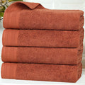 Superior Honeycomb Cotton Medium Weight Towels, for Guest Bath, Master Bathroom, Shower, Quick Dry, Adults, Home Essentials, Textured Waffle Border, Towel Set, Bath Towels, Set of 4, Rust