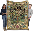 Pure Country Weavers William Morris Tree of Life Blanket - Arts & Crafts - Gift Tapestry Throw Woven from Cotton - Made in The USA (72x54)