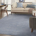 Nourison Essentials Indoor/Outdoor Blue/Grey 7' x 10' Area Rug, Easy Cleaning, Non Shedding, Bed Room, Living Room, Dining Room, Backyard, Deck, Patio (7x10)