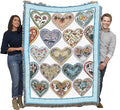 Pure Country Weavers Hearts to You Blanket by Judy Hand - Garden Floral Gift Tapestry Throw Woven from Cotton - Made in The USA (72x54)