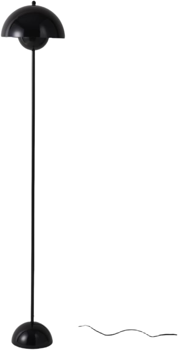 COSYLUX Modern Floor Lamp for Living Room, Industrial Tall Standing Lamp for Bedroom, Metal Shade Reflecting Light Reading Floor Lamp for Office, Nursery Room, Corner(Bright Black)